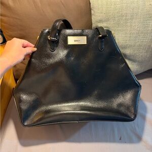 DKNY Shiny Black Tote Bag